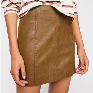 Free people modern femme vegan leather mini skirt